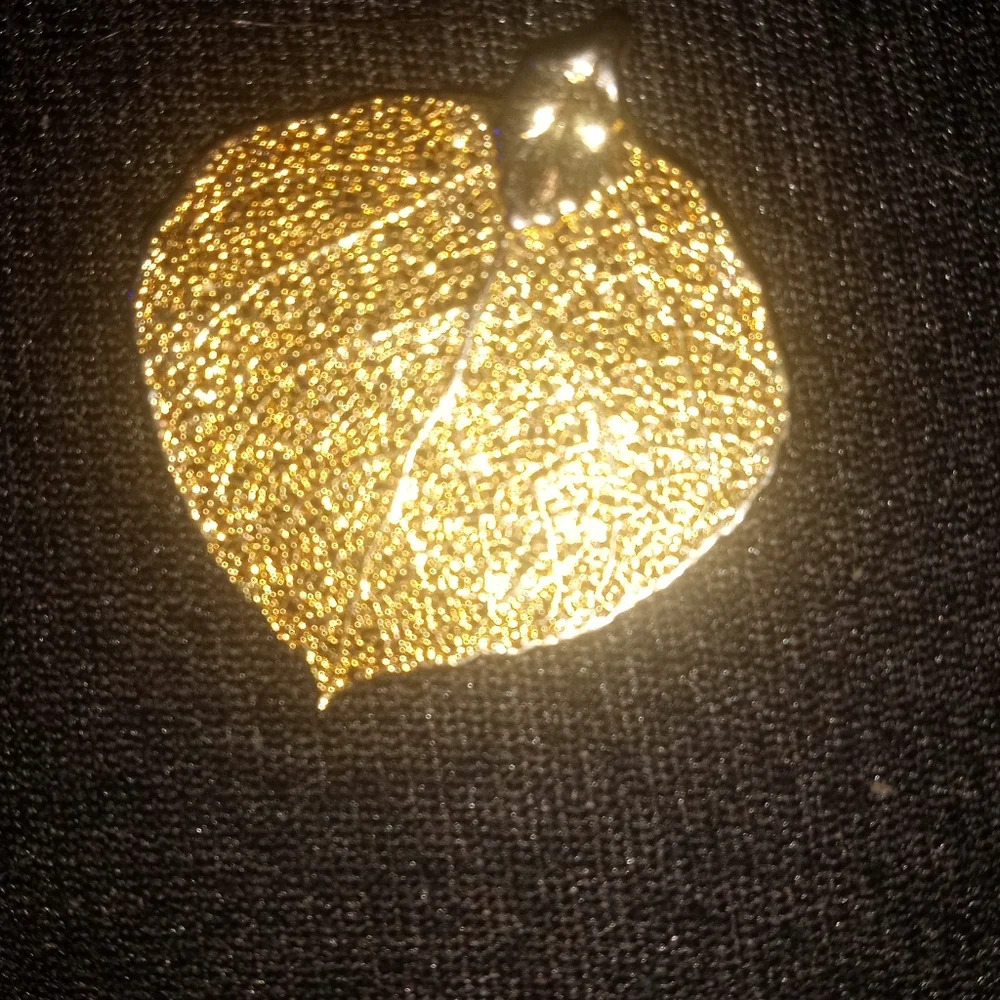 24k Gold Dipped Aspen Leaf Charm/Pendant - image 4